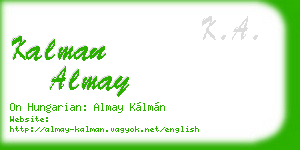 kalman almay business card